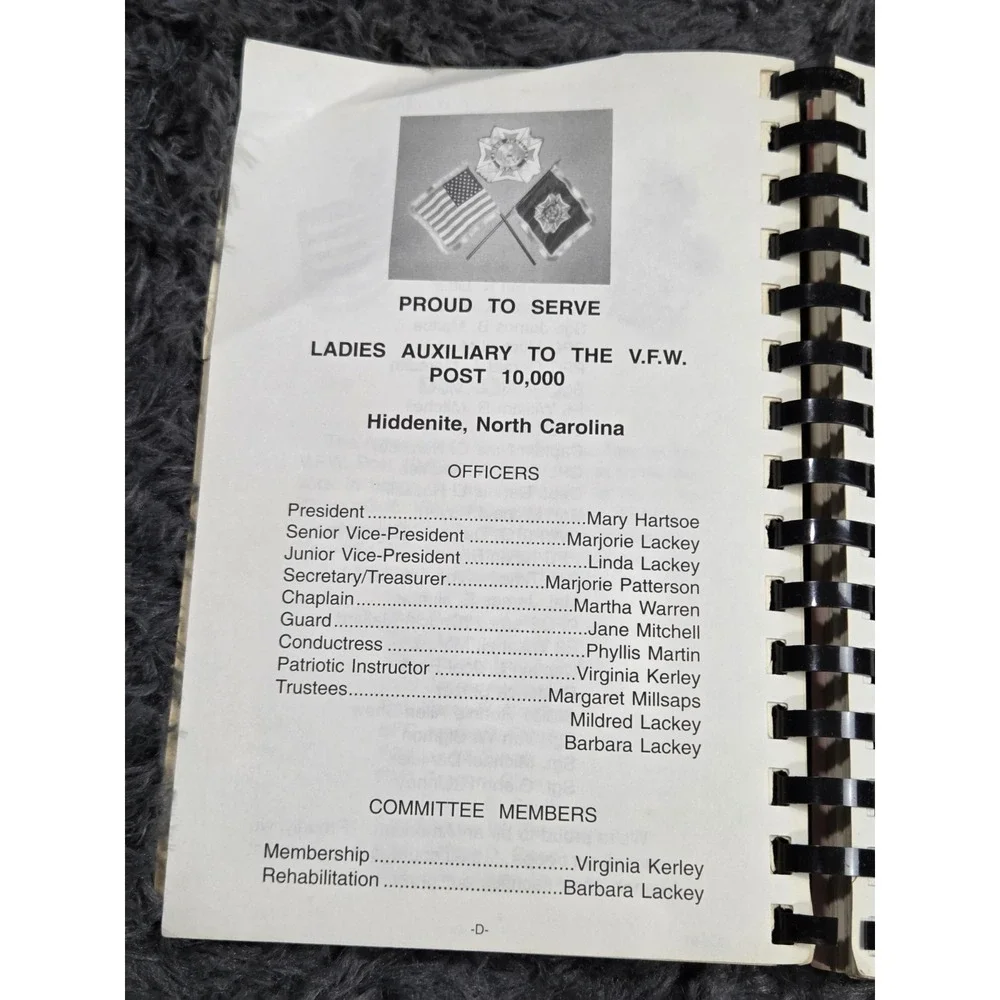 Ladies Auxiliary To V.F.W. Hiddenite,‎ North Carolina Cookbook 1991 Post 10000